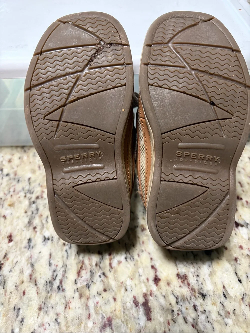 Sperry Tan Toddler Kids Moccasin Boat Shoes with Lace Tie